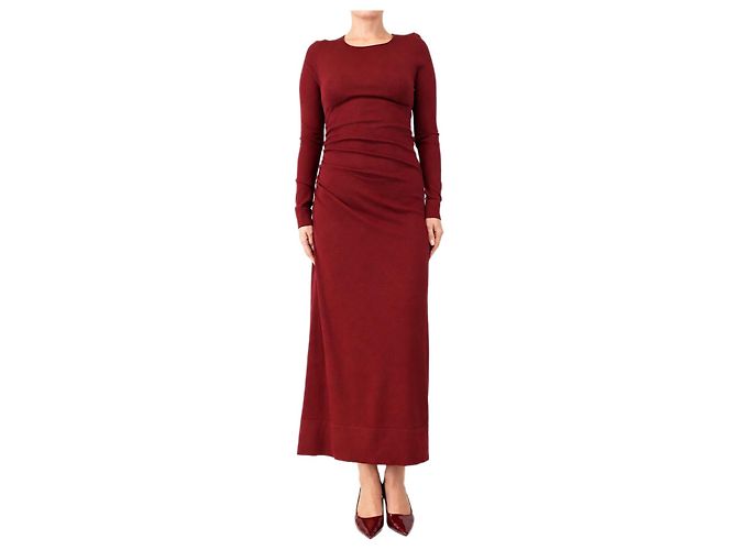 Altuzarra Robe midi froncée Robb bordeaux - taille M