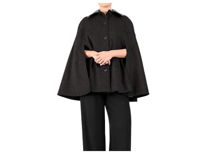 Autre Marque Mantella in lana marrone scuro - size M