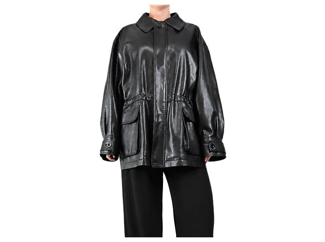 Autre Marque Schwarze Kunstlederjacke - size L