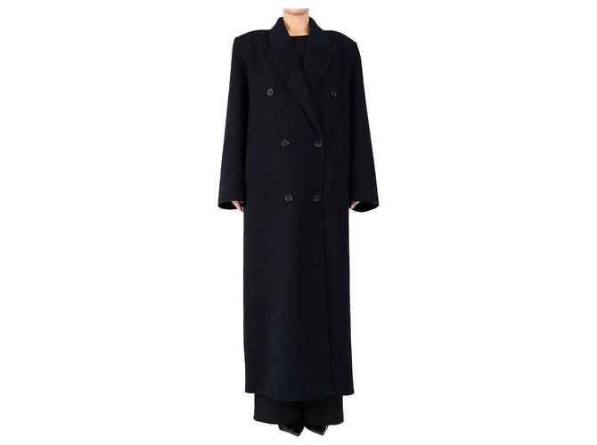 Autre Marque Navy double-breasted long coat - size UK 10