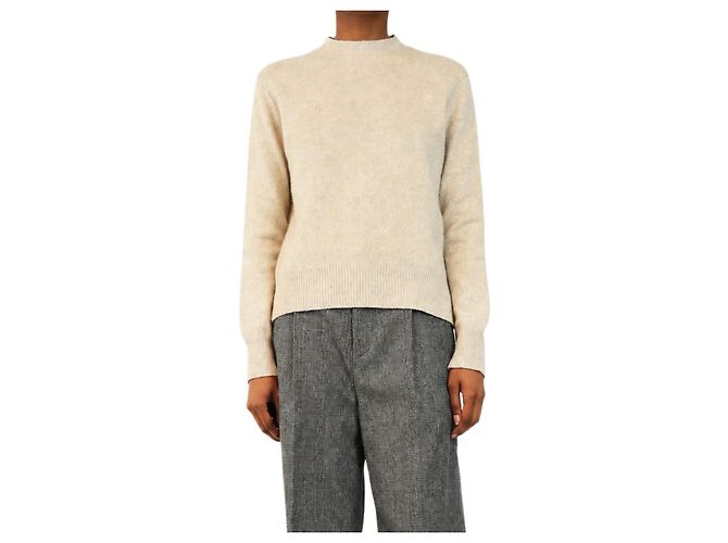 Autre Marque Pull en maille col rond chiné avoine - size XS