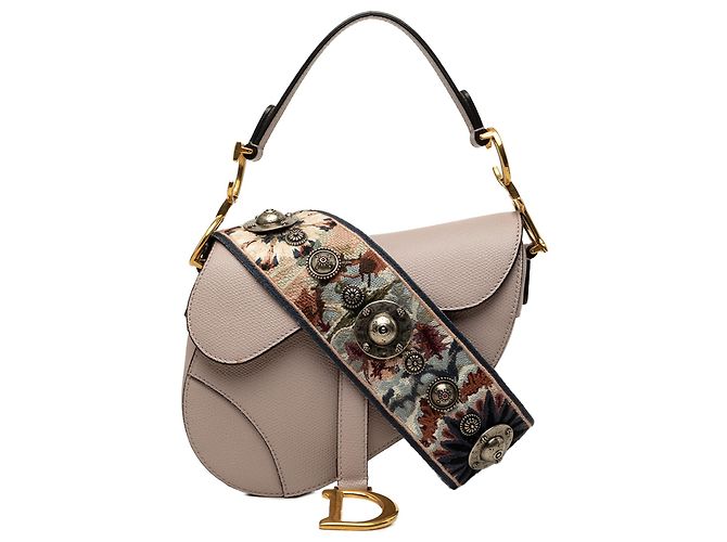 Bolsa Saddle Dior Mini em pele de vitelo granulada roxa