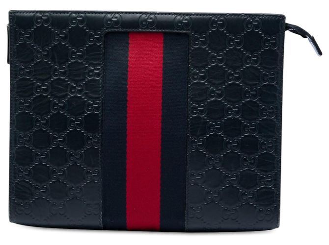 Gucci Blue Guccissima Web Clutch