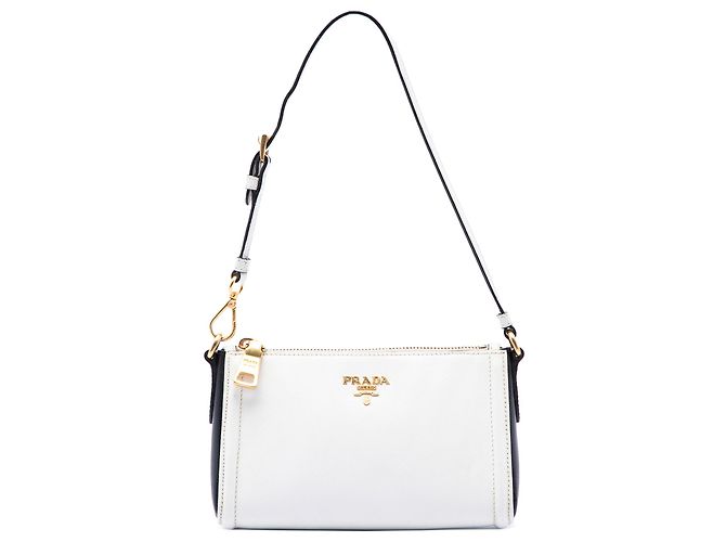 Pochette Prada White Saffiano Lux