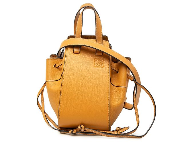 Bolsa Hammock Mini em pele laranja com cordão LOEWE