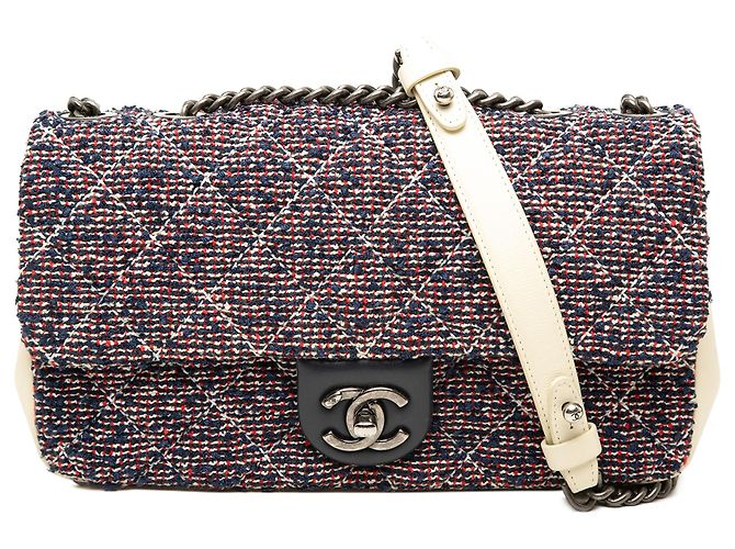 Chanel Blue Medium Tweed Single Flap
