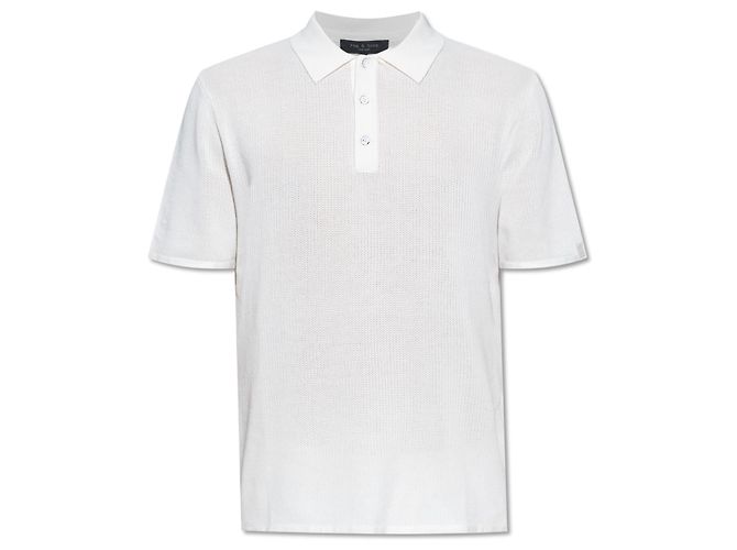 Polo Rag & Bone Harvey blanco de algodón