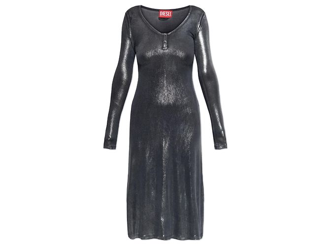 Diesel D-AMA-LS Kleid Silber Metallic Midi
