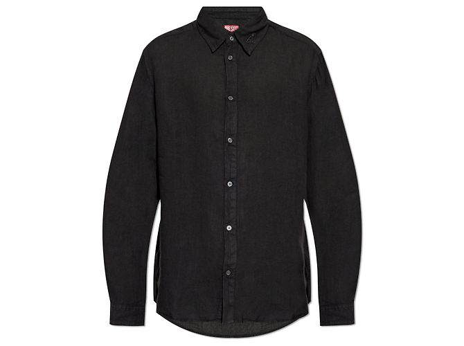 Camicia Diesel S-WERP in lino nero