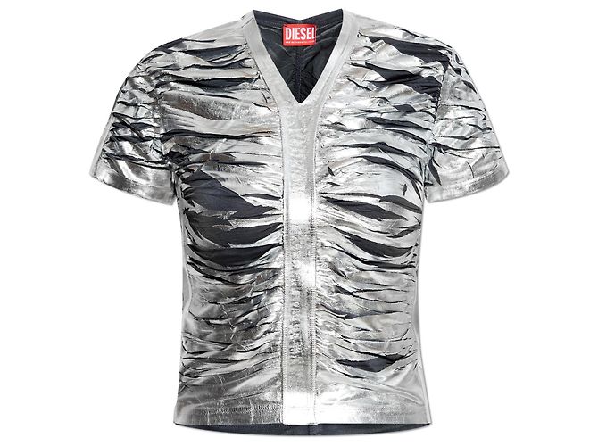Diesel Top T-AI Silber Metallic Bluse