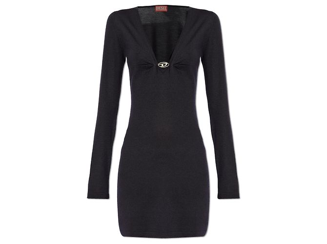 Diesel M-PLACKY Kleid aus schwarzer Wolle