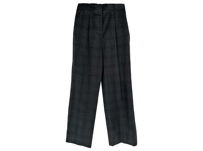 Ba&Sh gerade geschnittene Karohose aus grauer Wolle