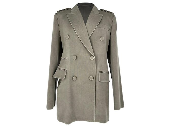 Chloé  Double-breasted Blazer in Grey Virgin Wool
