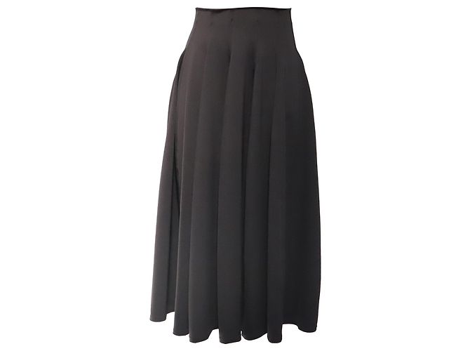 Ulla Johnson Rea Midirock mit hoher Taille aus schwarzem Polyamid