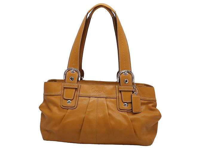 Sac cabas plissé Coach Soho en cuir Camel