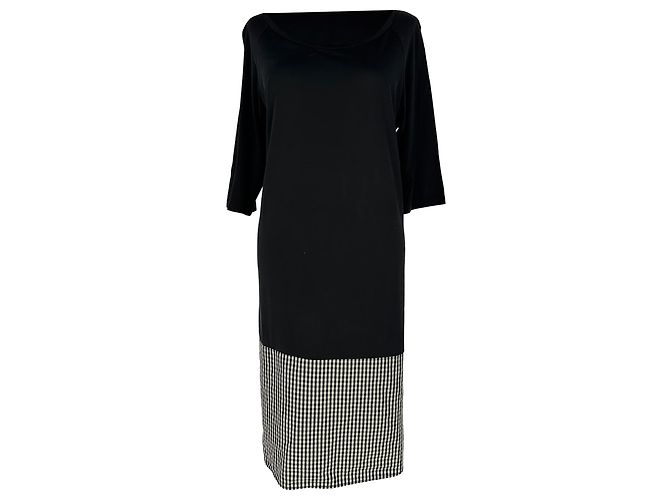 Weekend Max Mara Midi-Kleid mit Boot-Ausschnitt aus schwarzer Seide