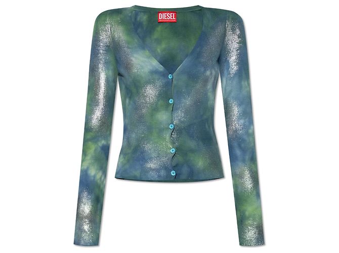 Cardigan Diesel M-ISOTTA de algodão tie-dye verde
