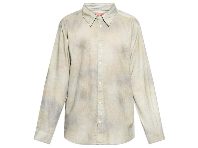 Diesel S-LEIE-SHORT Leinenhemd Creme