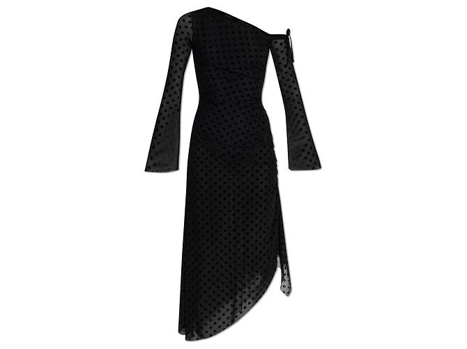 Autre Marque Kleid mit Monogramm und Samt-Finish