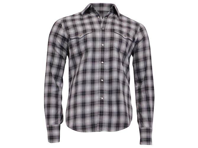 Camisa de botones a cuadros Tom Ford en algodón gris