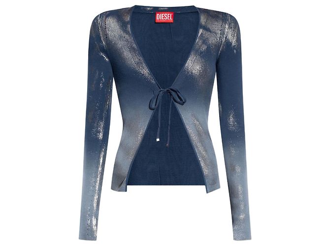 Diesel M-ISOLDE Cardigan marineblau Baumwolle
