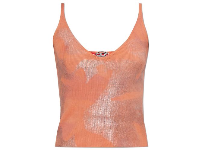 Top canelado Diesel M-ISMINA de algodão laranja