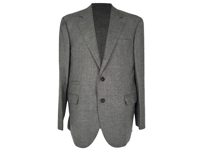 Brunello Cucinelli Single-Breasted Blazer in Grey Wool