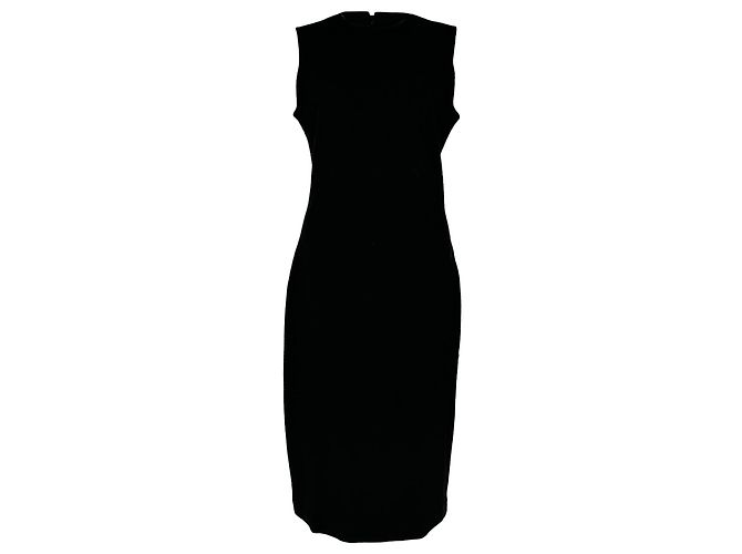 Vestido midi shift sem mangas Theory Eano em algodão preto