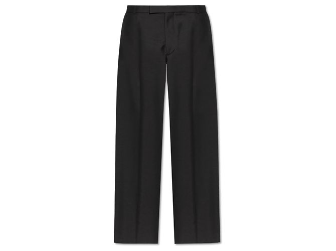 Alexander McQueen Schwarze Wollhose mit Bügelfalte