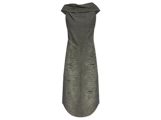 Vestido midi de algodón gris D-MAUVE Diesel