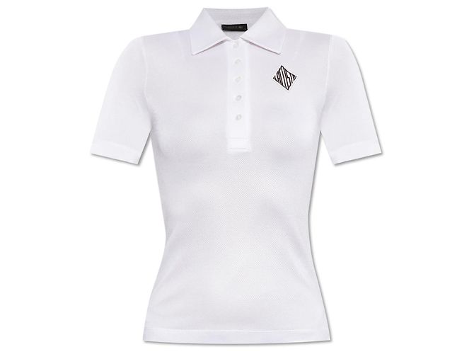 Lacoste Polo mit Logo Weiß Viskose