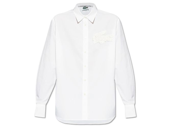 Camicia Lacoste x Lemarié in cotone bianca a maniche lunghe