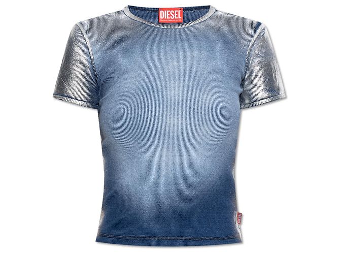 Top Diesel T-ELE-LONG-Q1 Blu e Argento in Cotone