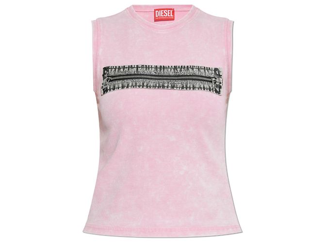 Top Diesel T-ARTED Rosa de Algodón Cropped