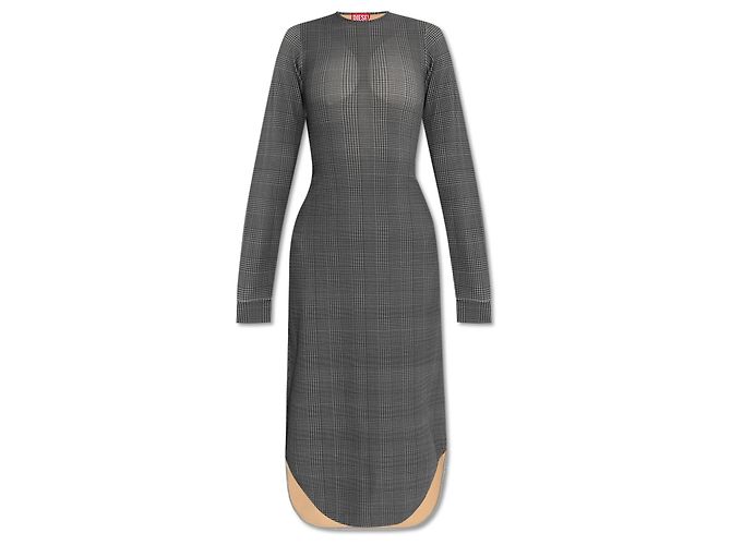 Diesel D-ETTS Midi Kleid Grau Kariert