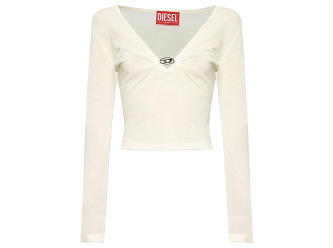 Diesel M-PIAFFY Wolle Top Creme Weiß