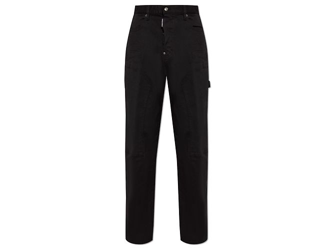 Jeans cargo neri Dsquared2 taglio carrot
