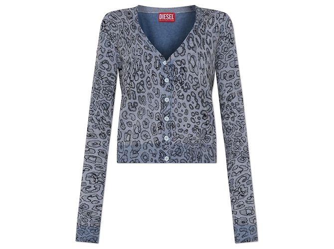 Cárdigan Diesel M-ALIMA-LEO de algodón gris
