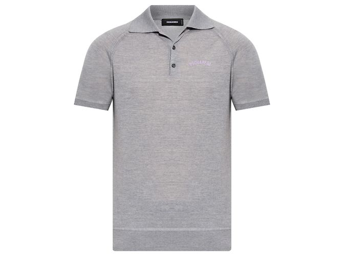 Dsquared2 Logo Polo Shirt Grau Wolle