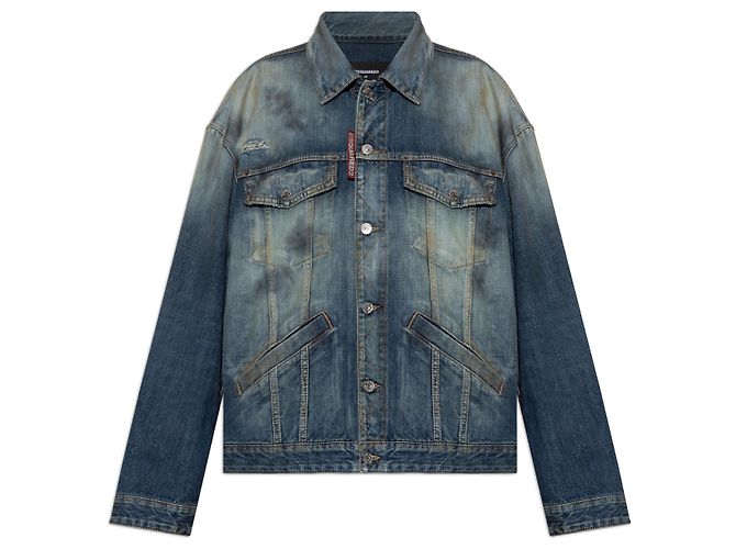 Chaqueta vaquera Dsquared2 azul efecto ombre algodón