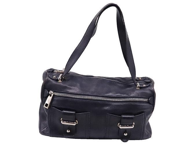 Borsa a tracolla Marc Jacobs Multi-Pocket Satchel in pelle blu navy