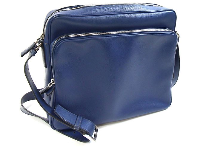 Borsa a tracolla Prada in pelle blu