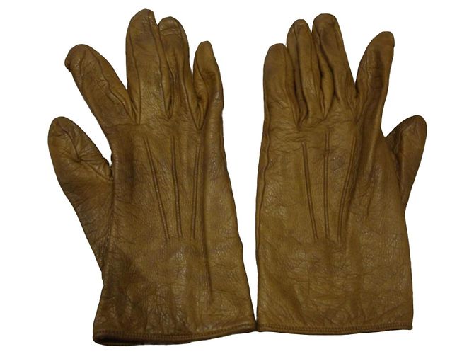 Autre Marque Hellbraune Lederhandschuhe, Größe 8