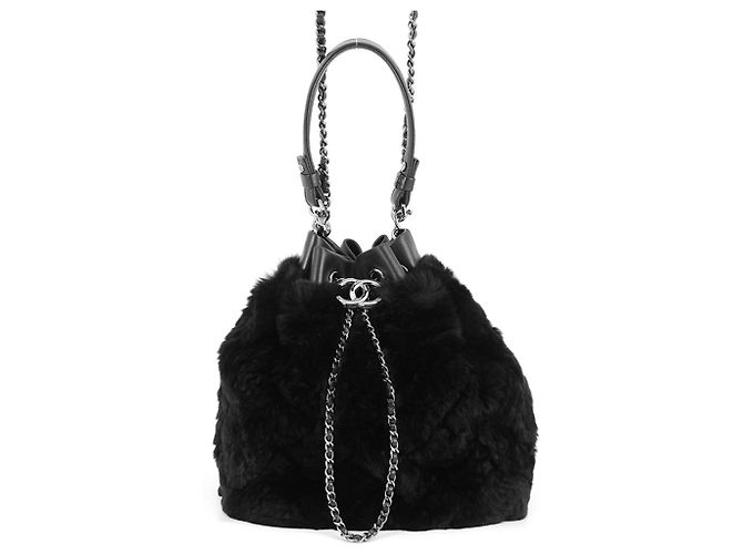 Chanel Black Drawstring Handbag