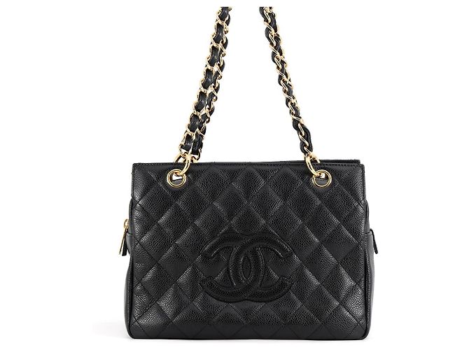 Bolsa Chanel em couro de bezerro grão preto
