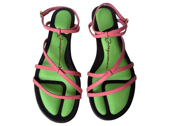 Jacquemus Parlu Sandali in Pelle - Rosa e Verde
