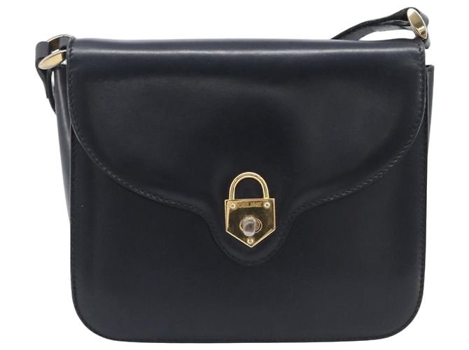 Céline CELINE Shoulder Bag Leather Black Gold Auth 209039 - Jerrillo