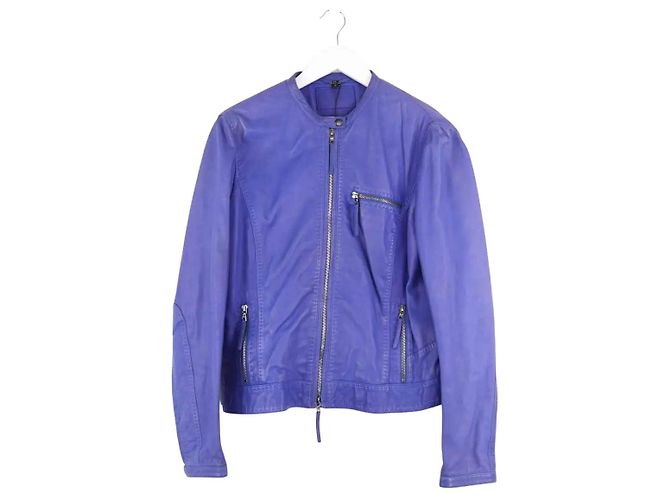 Autre Marque Boss Lederjacke in Blau