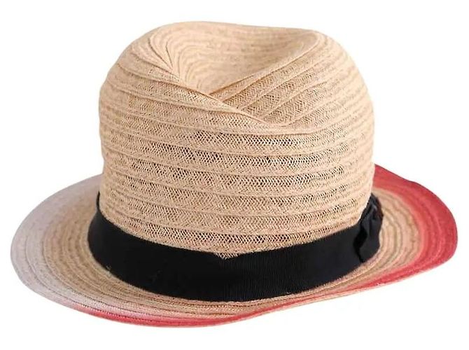 Maison Michel Beige Wicker Hat