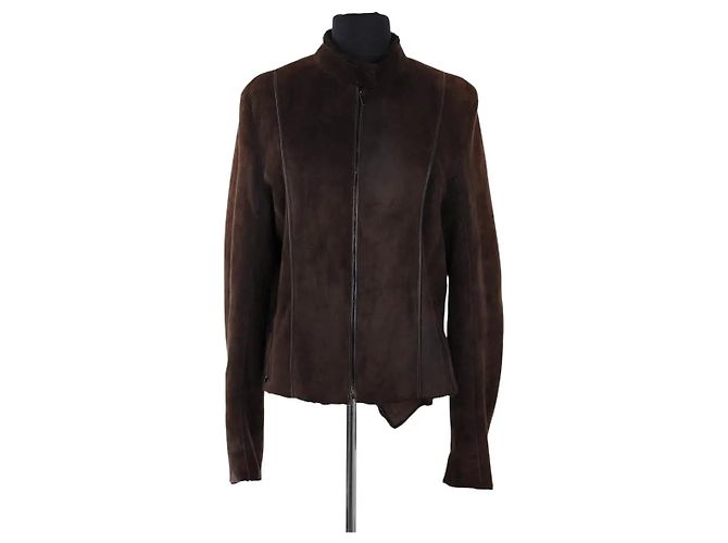 Abrigo de cuero marrón Calvin Klein